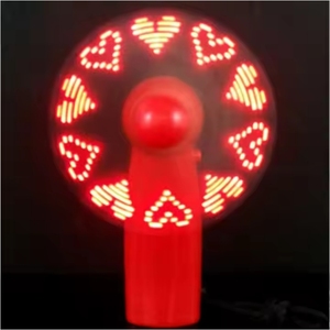 YD0504 Led mensaje personalizado Mini ventilador de mano eléctrico Led Light Up ventilador programable Led intermitente mensaje Mini ventilador