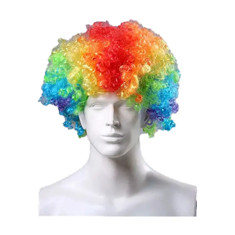 Braid Colorful Clown Funny Hair Wigs Wholesale Colored Wigs LW-25QT Halloween Party Short Synthetic Hair Colour Support 4inch