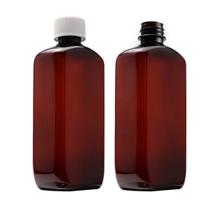 Hotsale 16oz Amber Oval sıvı plastik şişe eczane şişe Wockhardt hi-tech Actavis <span class=keywords><strong>Crc</strong></span> Cap etiketleri ile öksürük şurup şişesi