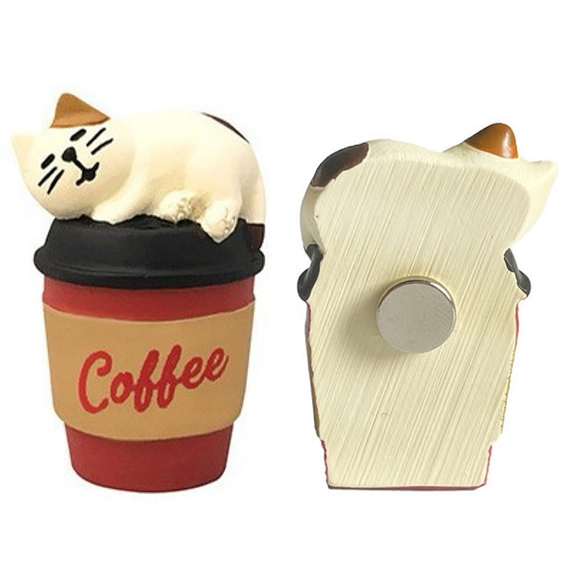 Autocollant de réfrigérateur Chat Café