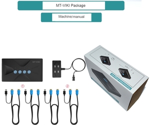4K HDMI <strong>KVM</strong> <strong>Switch</strong> 4 Port + Cables ( 2 in <strong>1</strong> ), MT-VIKI Desktop <strong>KVM</strong> Switcher Selector Box