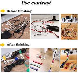 Custom Logo Print T-Shaped Reusable Cable <strong>Tie</strong> <strong>Elastic</strong> Nylon Self-Adhesive Hook &amp; <strong>Loop</strong> Tapes <strong>with</strong> Adjustable Hook &amp; <strong>Loop</strong> - Product Image 6