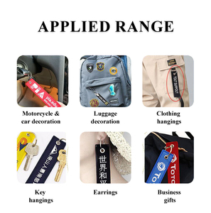 可定制个性化礼品摩托车赛车编织标签钥匙扣航空公司飞行刺绣钥匙扣喷气标签现货 - Product Image 4