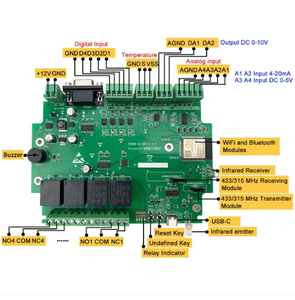 Kincony Tuya 4ch Switch ESP32 Wifi RS232 USB Relay Module ADC DAC IR RF 433M <strong>Temperature</strong> <strong>Arduino</strong> IDE
