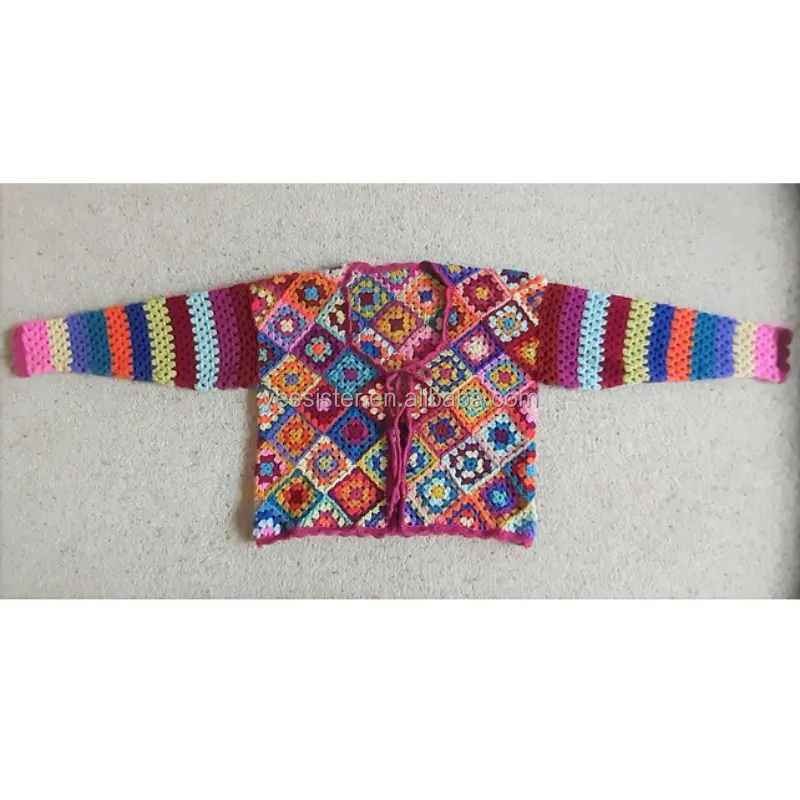 Factory Wholesale Summer European Women Handmade Color Floral Crochet Hand Knit Bikini Hollow Knitted Sweater