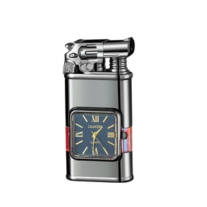 Dual Flame Creative Torch <strong>Jet</strong> Lighter with <strong>Watch</strong> Switchable Business Gift Cigarette Lighter - Product Image 2