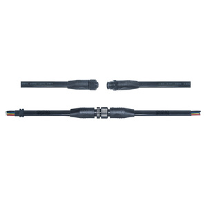 M12 Metal düz LED aydınlatma kablosu 5 çekirdek 3*0.3/2*0.75 su geçirmez fiş tel ile IP67 konektörü bakır kontak malzemesi - Product Image 3