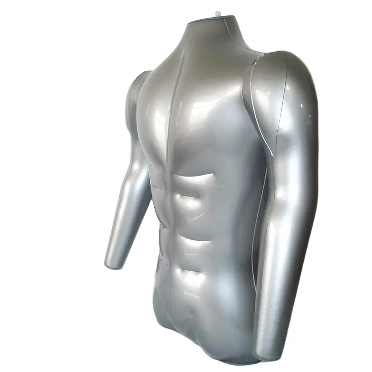 Maniquí inflable de medio cuerpo para hombre, camisa con brazos, torso, alta resistencia, PVC, forma de vestido, modelo de exhibición