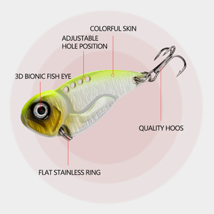 Mồi câu cá DD01 Kim Loại Lưỡi dao rung 8G 12g specitication câu cá giải quyết Bánh nhân tạo Crankbait kim loại VIB Lure - Product Image 3