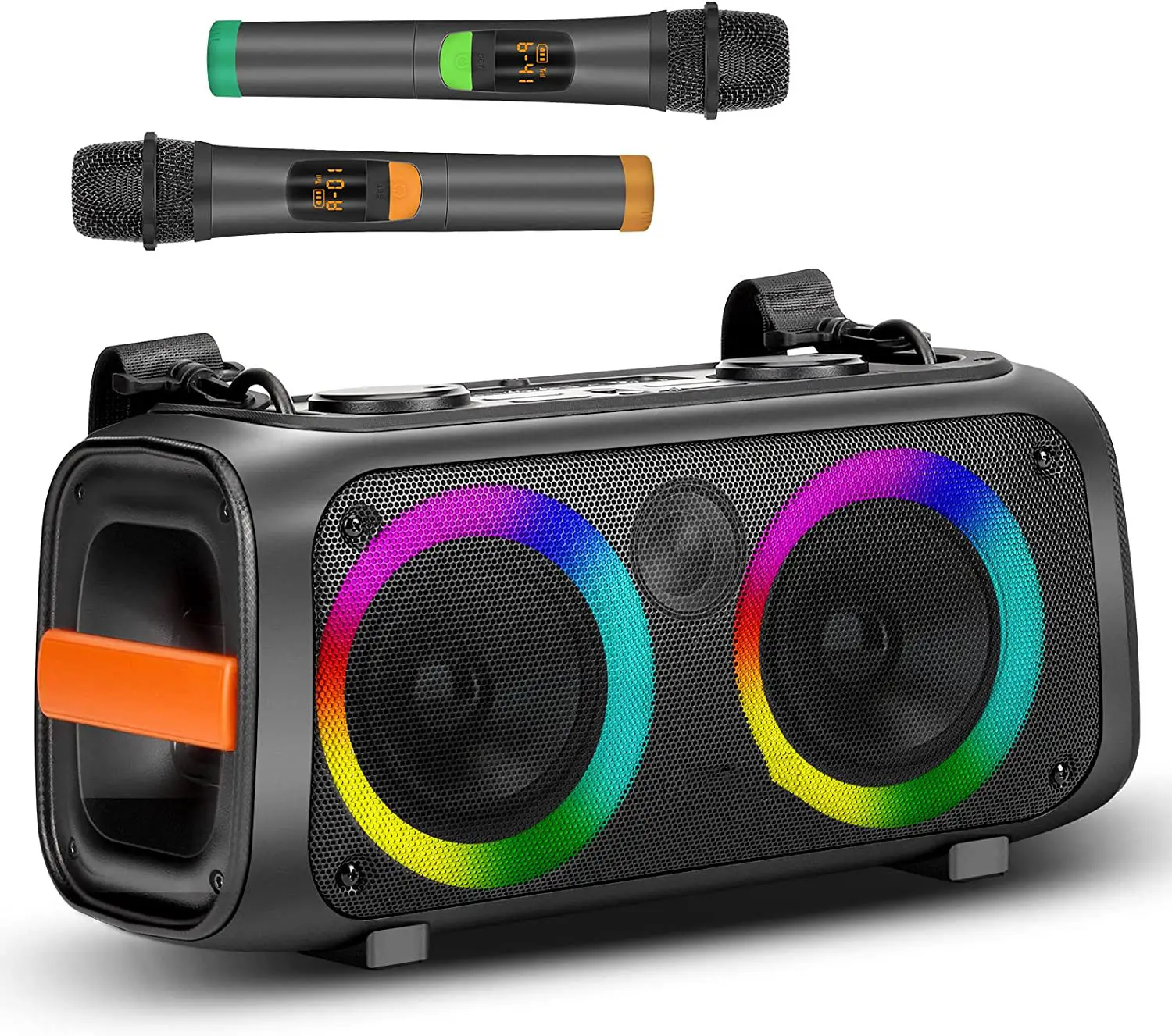 Amplifier speaker portabel dengan baterai mesin Karaoke untuk dewasa dan anak-anak PA sistem audio Speaker Bluetooth LED loudspeaker