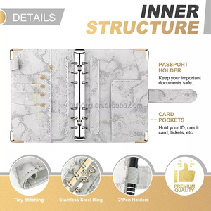 Thiết kế mới 2025 A6 đá cẩm thạch PU máy tính xách tay chất kết dính tiền tổ chức Ngân sách chất kết dính với tiền mặt phong bì - Product Image 3