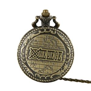Steampunk עתיק גולגולת פיראטים מלך לופי שעון כיס תליון שרשרת קריקטורה גולגולת שעון כיס חתיכה נושא