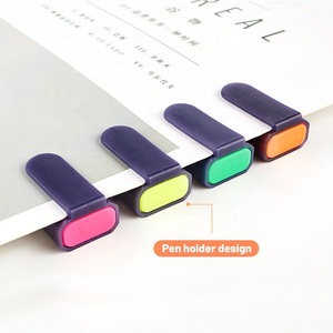 8 colori Non spurgo inchiostro scalpello punta evidenziatore fluorescente con Clip per disegno artistico scarabocchi - Product Image 2