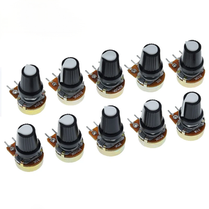 WH148 1K 10K 20K 50K 100K 500K Ohm 15mm 3 Pin lineare conico potenziometro resistore per Arduino con tappo bianco AG2 - Product Image 3
