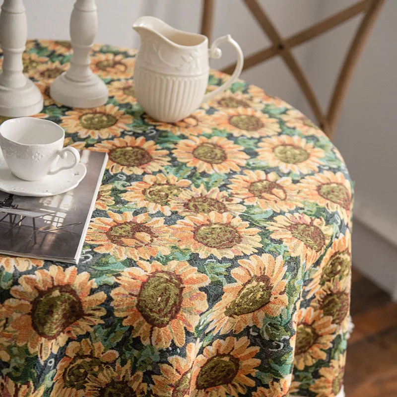 Toalha de mesa redonda de algodão americano 150 cm, venda direta da fábrica, multi-tamanho, multicoloridas