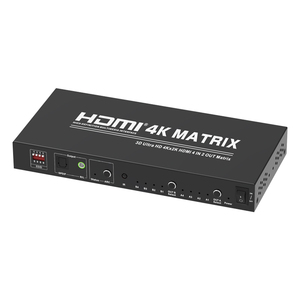 4K para HDMI 4x2 Matrix Switcher 4 Entrada 2 Salida para HDMI Switch Splitter con IR S/PDIF Divisores y convertidores de video