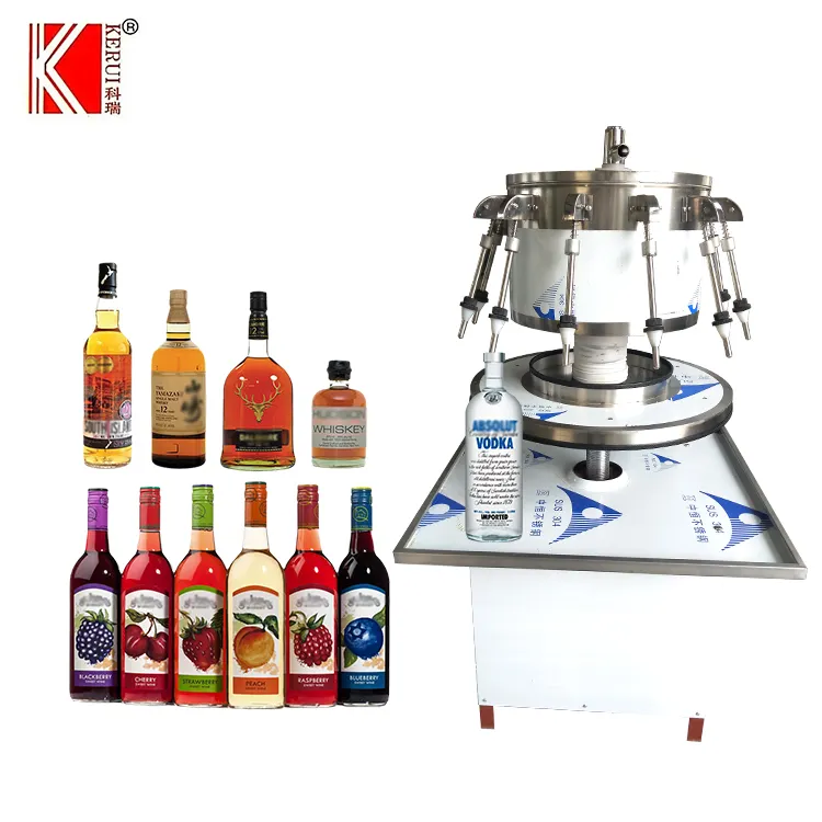 Semi Automatic Small Spirits Liquor Bottle Filling Machine For 50ml To 750ml Glass Bottle