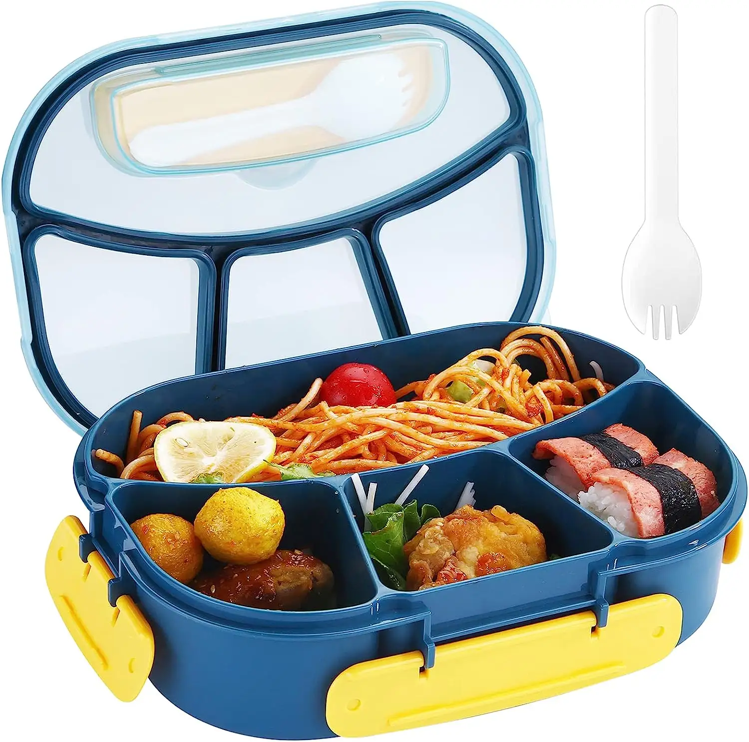 Commercio all'ingrosso diretto in fabbrica 3 scomparti Bento Box in plastica da 1800ml per adulti contenitore per il pranzo per insalata a 4 scomparti