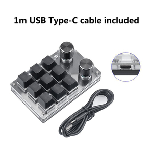 Envío Directo programación Macro perilla Teclado mecánico con RGB Usb USB tipo C CHERRY Mini teclado perilla de teclado de una mano