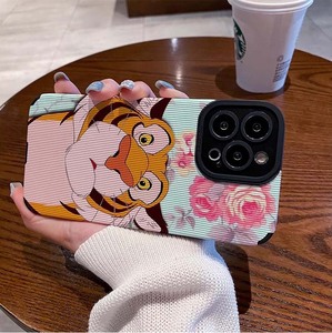 Güzel kaplan ve çiçek baskı TPU suni deri cep telefonu kapak Iphone için kılıf 7 8 X Xr Xs 11 12 13 14 15 16 Pro Max - Product Image 3