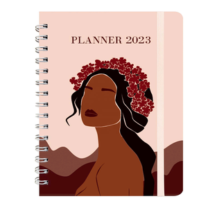 Fornitore di planner professionale stampa personalizzata notebook con calendario a spirale non datato con tasca e adesivo - Product Image 1