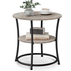 Mesa auxiliar con marco de acero duradero multifuncional, estante de almacenamiento de 2 niveles, mesa auxiliar para uso en el hogar y la Oficina - Product Image 1