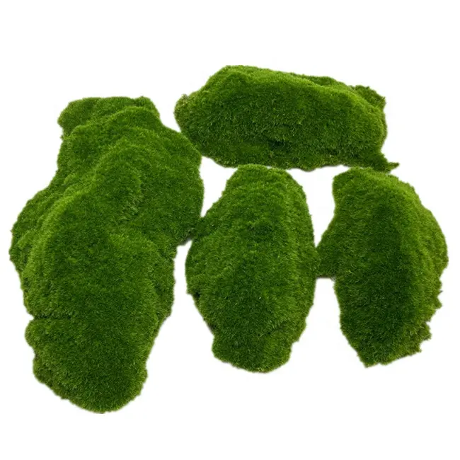 Conjunto de fábrica de 4 Rochas De Musgo Artificial Moss Soft Touch Decoração Moss para Home Garden Decoration