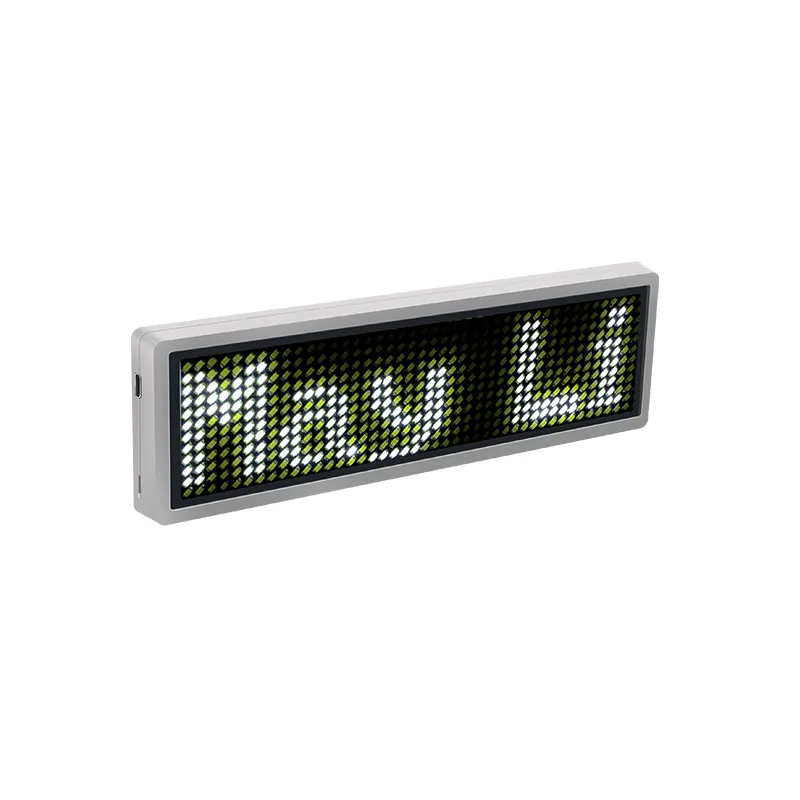 USB recarregável LED name tag programável LED rolagem mensagem nome crachá APP controle LED preço tag