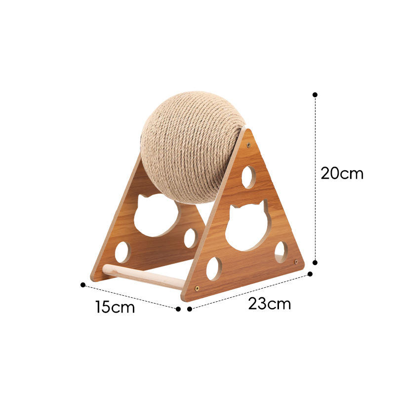 1/M - Balle à gratter triangulaire pour chat en panneau de fibres de densité moyenne