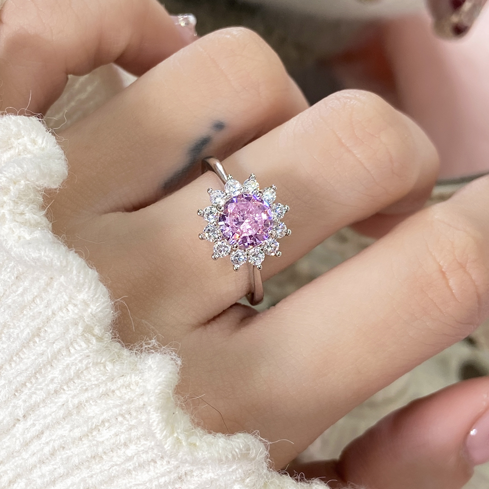 Plaqué rhodium pierre rose