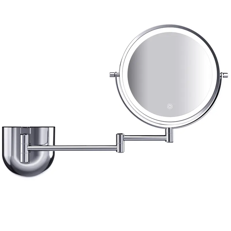 Espejo Led plegable de pared de espectro completo para maquillaje, tocador de baño inteligente con luz Led