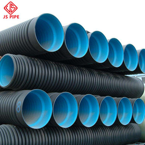 JS SN4 SN8 SN16 18 inç HDPE çift duvar oluklu PE drenaj borusu dwc hdpe plastik menfez borusu - Product Image 1