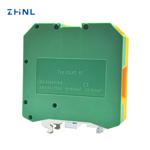 USLKG50 Din Rail <strong>Terminal</strong> <strong>Block</strong> <strong>Feed</strong> Through Screw <strong>Connection</strong> Earthing Ground <strong>Terminal</strong> <strong>Block</strong> Connector UK-50N 25-50mm - Product Image 2
