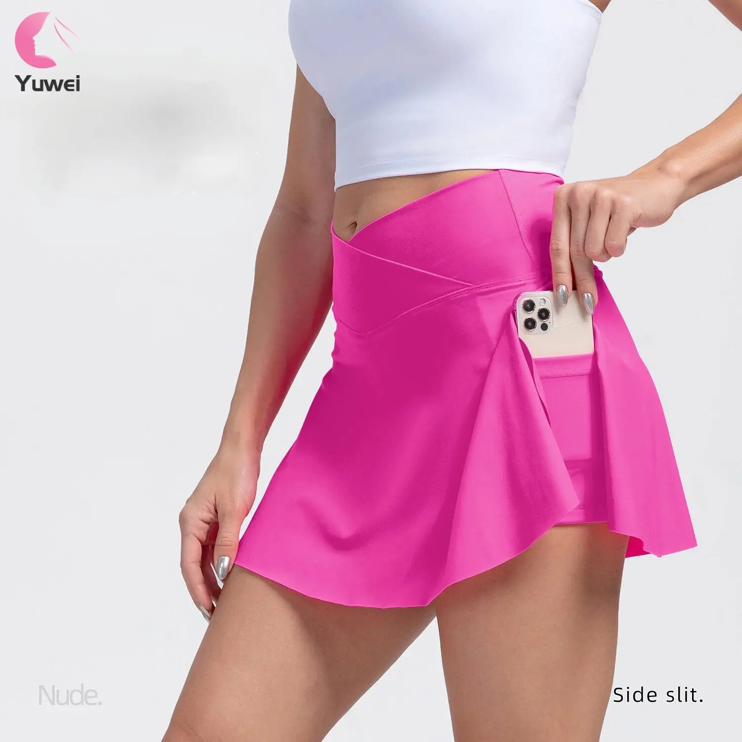 Women's High Waisted Athletic Golf Skorts Skirts Pockets Flowy Shorts Workout Running Pleated Tennis Skirt for Women