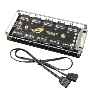ホット販売ゲーミングコンピューター11ウェイコンピューターファンコントローラーシャーシファンハブARGBSYNC5V-3PINマルチインターフェイスArgbファンコントローラー - Product Image 1