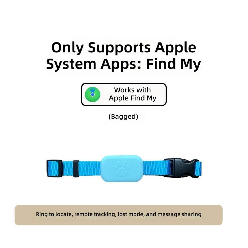 for apple pet collar-rectangular style-blue-bagged