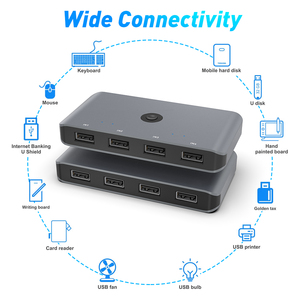 OEM 4端口usb开关选择器kvm开关用于鼠标键盘打印共享计算机KVM开关