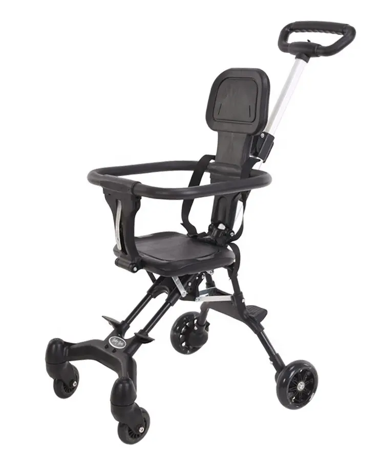 Детская коляска может легко лежать и складываться, а детская двухсторонняя коляска высокого обзора