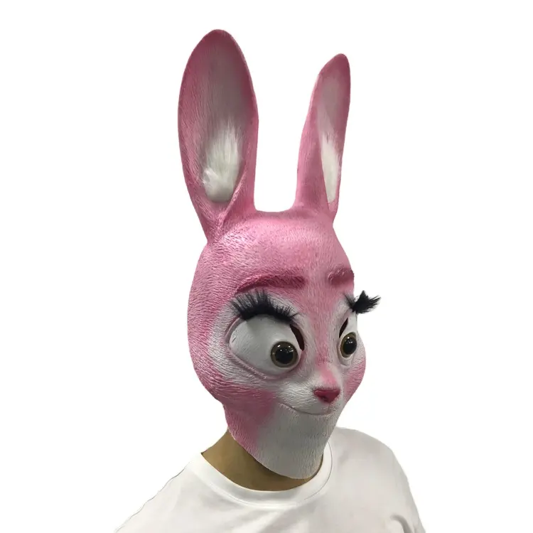 2018 nouveauté Judy Hopps lapin masque-réaliste Latex Animal film Halloween tête masque-zootopie-drôle fête Costume