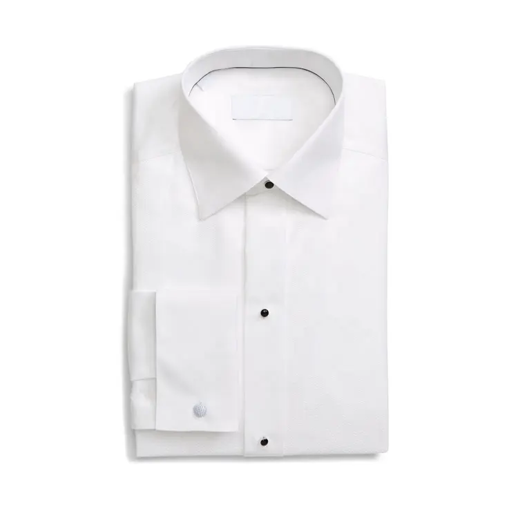 Pemasok Pabrik Desain Terbaru 2021 Grosir Gaun Lengan Panjang Khusus Putih Pria Keluaran Baru Kemeja Tuksedo dengan Kualitas Terbaik