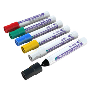 Punta scalpello pennarello solido 6 mm inchiostro permanente per la marcatura su carta tessuto metallo vetro ceramica pennarello colorato in plastica