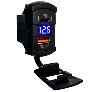QC 3.0 USB & tipi C Rocker anahtarı tarzı şarj mavi voltmetre tekneler için, Polaris, RZR 1000, Ranger, mobil ev, RV, casus olabilir - Product Image 2