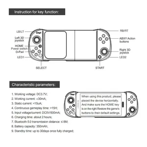 Handy-Gamepad für Android IOS MFI-Spiele PC PS4 Nintendo Switch Wireless Ultra dünner Game Controller Joystick - Product Image 6
