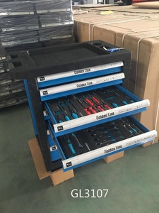 7个抽屉专业工具柜金属工具箱，带手动工具套件和脚轮 - Product Image 5