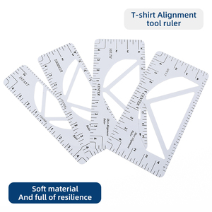 Jp Trắng PVC Chất liệu may cổ áo công cụ đo lường Cai Trị thiết lập vòng cổ v-cổ T-Shirt liên kết Cai Trị - Product Image 3