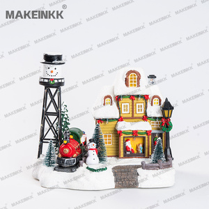 Navidad özel şarkı Led yıldız ışığı ayı noel ağacı sahne pil tren döner müzik kutusu dekor hediye için - Product Image 5
