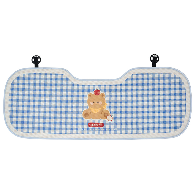 Coussin de siège ours à carreaux bleus en nid d'abeille pour la rangée arrière