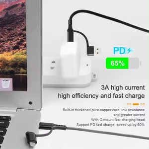 Bien diseñado varias combinaciones multifuncional 60W Cable Usb tipo C a C Cable adaptador