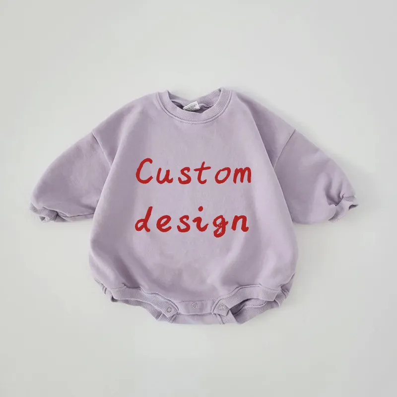 CHEER Unisex Autumn Casual Baby Sweatshirt Romper Fast Delivery Long Sleeve Terry Drop Sleeves Organic Cotton Button Closure-ODM
