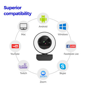 USB <strong>Web</strong> <strong>Camera</strong> OEM Remote Webcam Autofocus Low Price PC 1080P 60fps Stock Webcam Voor Computer Touch Three-color Light 2 Mega AF - Product Image 5